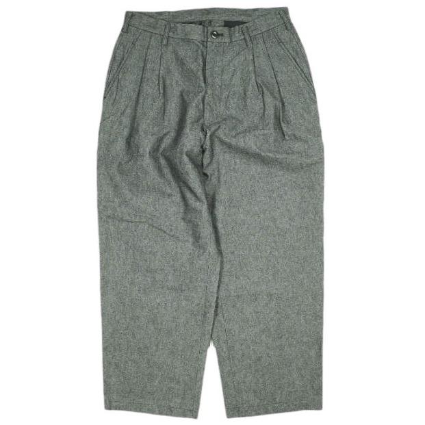 新品 un/unbient アン 2TUCK TROUSERS コットンウールツータックトラウザーズ 3 CHARCOAL アンビエント ワイド バギー パンツ 定価38,500円 | 