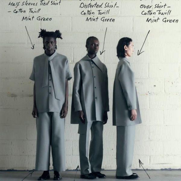 Omar Afridi オマールアフリディ 22AW DISTORTED SHIRT COTTON TWILL 変形 オーバーサイズシャツ 46 MINT GREEN ロング丈 定価95,700円 |  | 02