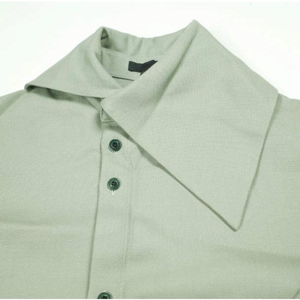 Omar Afridi オマールアフリディ 22AW DISTORTED SHIRT COTTON TWILL 変形 オーバーサイズシャツ 46 MINT GREEN ロング丈 定価95,700円 |  | 04