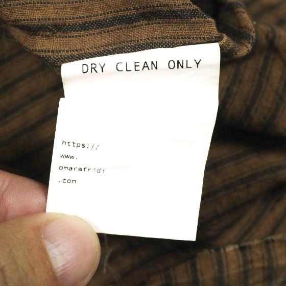 Omar Afridi オマールアフリディ KAKISHIBU STRIPES LINEN HALF SLEEVES SHIRT ハーフスリーブシャツ M Brown ノーカラー プルオーバー |  | 06