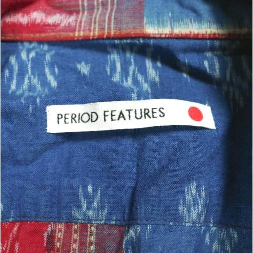 PERIOD FEATURES ピリオドフィーチャーズ Indian Cotton Patchwork Open Collar Shirt S/S オープンカラーシャツ PF-DK-004 3 BLUE/RED |  | 02