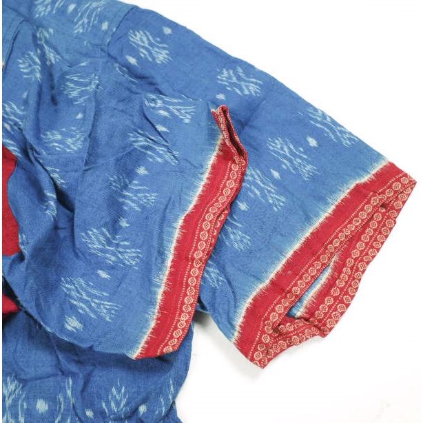 PERIOD FEATURES ピリオドフィーチャーズ Indian Cotton Patchwork Open Collar Shirt S/S オープンカラーシャツ PF-DK-004 3 BLUE/RED |  | 04