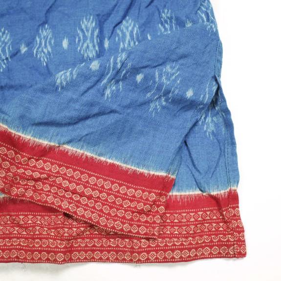 PERIOD FEATURES ピリオドフィーチャーズ Indian Cotton Patchwork Open Collar Shirt S/S オープンカラーシャツ PF-DK-004 3 BLUE/RED |  | 05