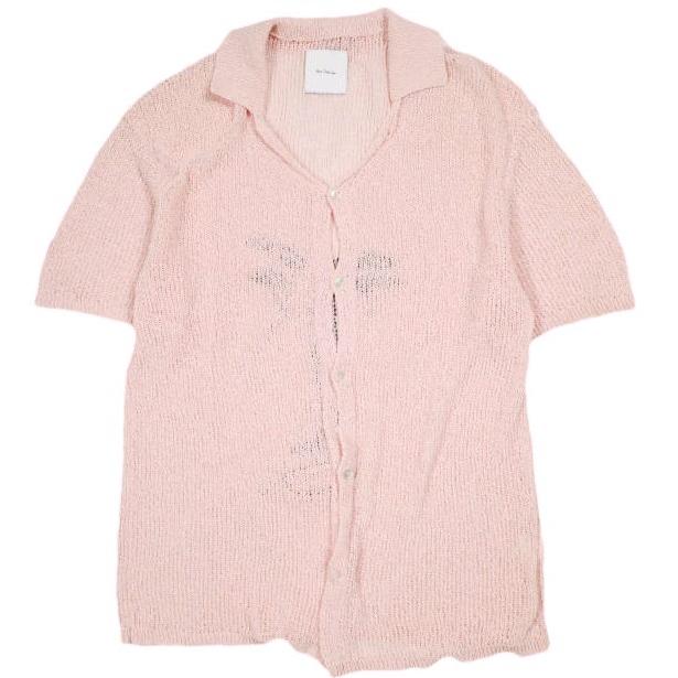 Kota Gushiken コウタグシケン 22SS 日本製 Tarotisse Face Shirt タロティスフェイスシャツ KGSS22-K02 2 Pink 半袖 ニット 開襟 トップス |  | 01