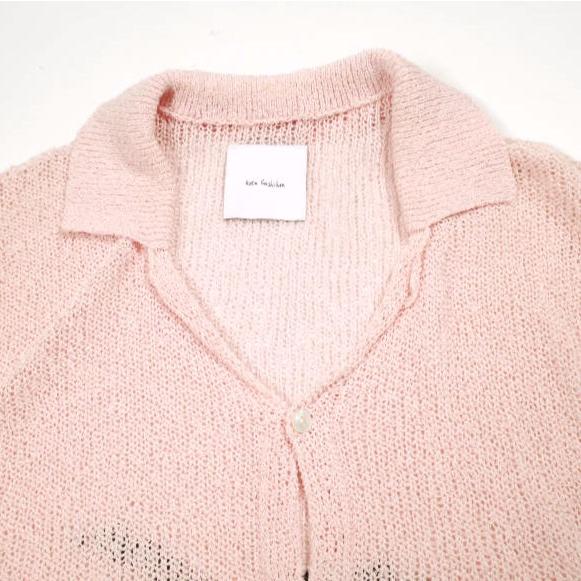 Kota Gushiken コウタグシケン 22SS 日本製 Tarotisse Face Shirt タロティスフェイスシャツ KGSS22-K02 2 Pink 半袖 ニット 開襟 トップス |  | 03