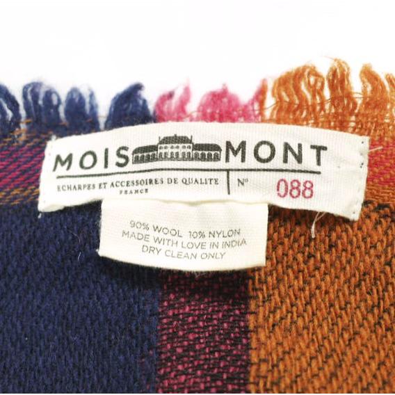 MOISMONT モワモン ウールチェックマフラー No.088 RED/NAVY/ORANGE フリンジ ストール g26514 |  | 02