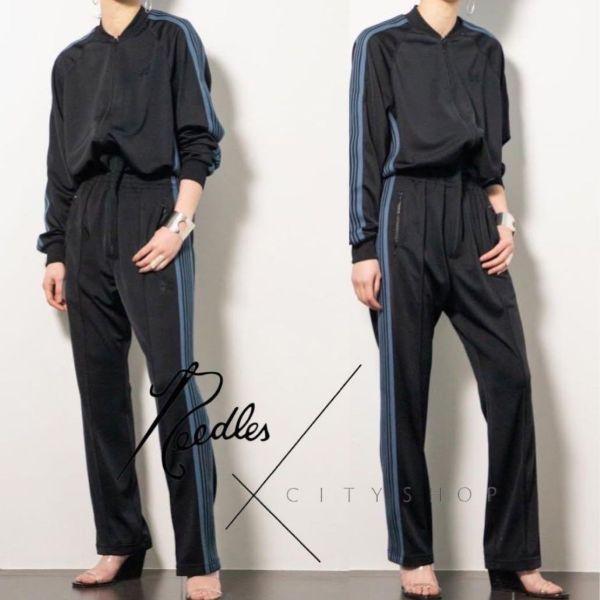 Needles x CITYSHOP ニードルス シティショップ TRACK JUMP SUIT BRIGHT JERSEY トラックジャンプスーツ KP449 S BLACK オールインワン |  | 02