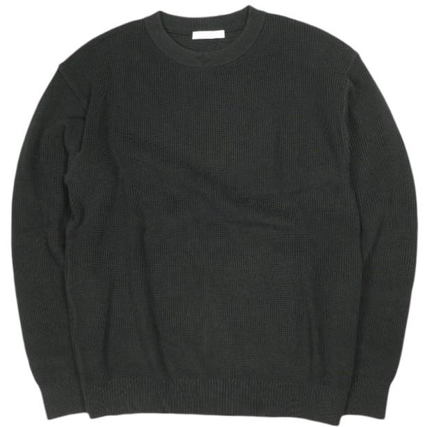 UNITED ARROWS ユナイテッドアローズ 日本製 UASB コットンアクリル クルーネックニット 1113-248-4335 M BLACK セーター トップス g26570 | 