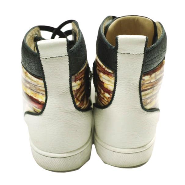 Christian Louboutin クリスチャンルブタン Lou Pik Pik Orlato Patent Bazin スタッズハイカットスニーカー 41(26cm) シューズ g26575 |  | 03