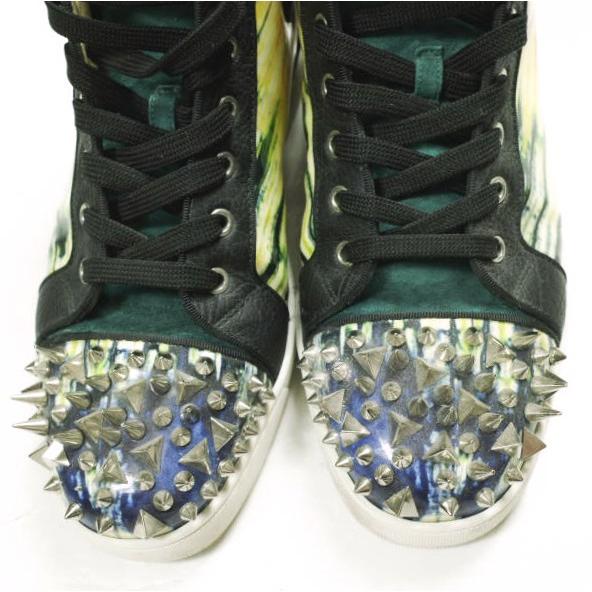 Christian Louboutin クリスチャンルブタン Lou Pik Pik Orlato Patent Bazin スタッズハイカットスニーカー 41(26cm) シューズ g26575 |  | 04