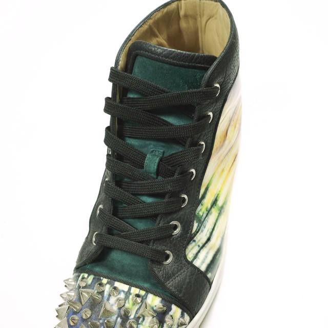 Christian Louboutin クリスチャンルブタン Lou Pik Pik Orlato Patent Bazin スタッズハイカットスニーカー 41(26cm) シューズ g26575 |  | 05