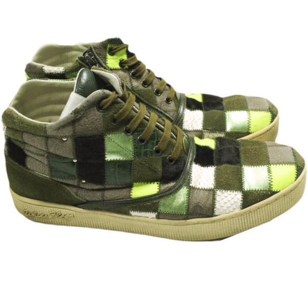 WHITE FLAGS ホワイトフラッグス Woodrow Olive Degicamo Patchwork ウッドロウ パッチワークサイドジップミドルカットスニーカー 28cm |  | 02
