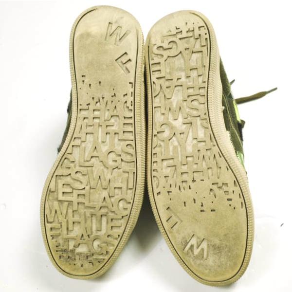 WHITE FLAGS ホワイトフラッグス Woodrow Olive Degicamo Patchwork ウッドロウ パッチワークサイドジップミドルカットスニーカー 28cm |  | 09