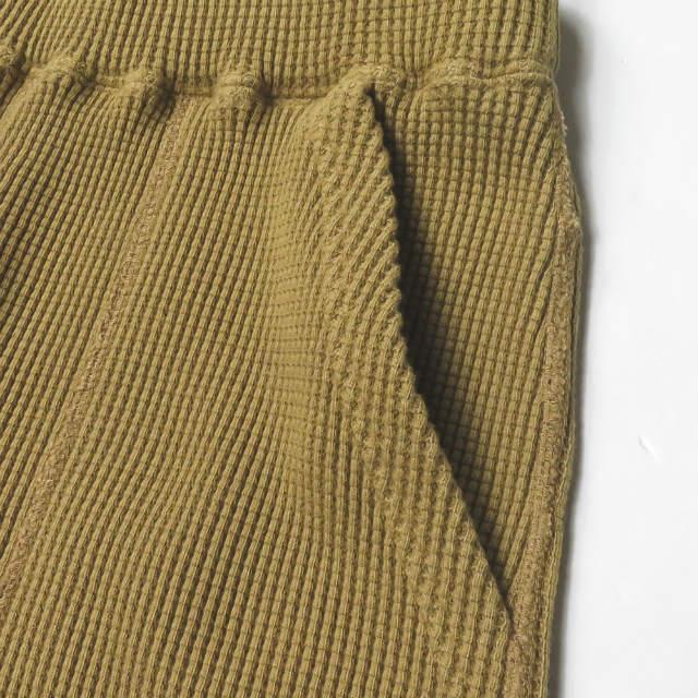 PHEENY ビッグ ワッフル サーマル スリット パンツ