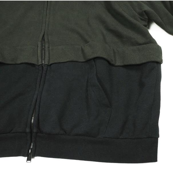 FORSOMEONE フォーサムワン 24AW 日本製 FO LAYERED SWEAT HOODIE レイヤードスウェットジップパーカー 78000968 50 BLACK 裏毛 トップス |  | 04