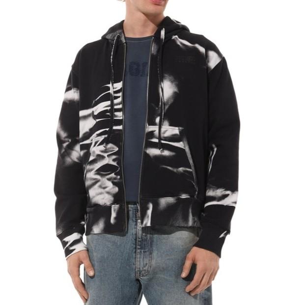 MM6 Maison Margiela 23AW メンズ ブリーチ加工 スウェットジップパーカー S52GU0210 S25603 XXL BLACK メゾンマルジェラ 定価113,300円 |  | 02