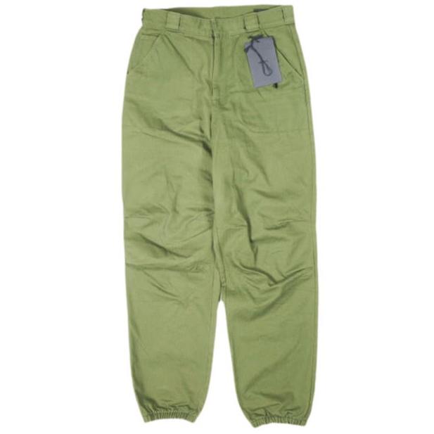 PRADA プラダ イタリア製 Chevron Cotton Loose-Fit Pants トライアングルロゴ コットンヘリンボーンパンツ SPH381 S000 14B5 46 OLIVE | 