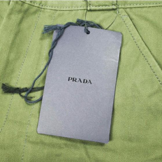 PRADA プラダ イタリア製 Chevron Cotton Loose-Fit Pants トライアングルロゴ コットンヘリンボーンパンツ SPH381 S000 14B5 46 OLIVE |  | 02