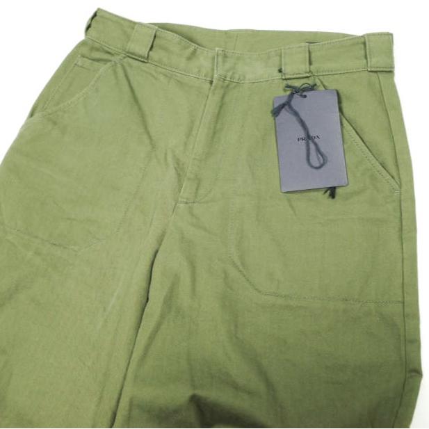 PRADA プラダ イタリア製 Chevron Cotton Loose-Fit Pants トライアングルロゴ コットンヘリンボーンパンツ SPH381 S000 14B5 46 OLIVE |  | 04