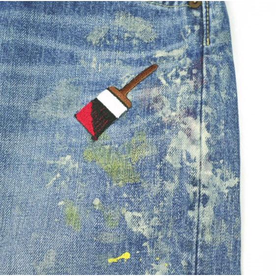 BRU NA BOINNE ブルーナボイン 日本製 落書きペイントデニムショーツ 1 Indigo ハケ ペンキ ショートパンツ ボタンフライ ボトムス g26645 |  | 05