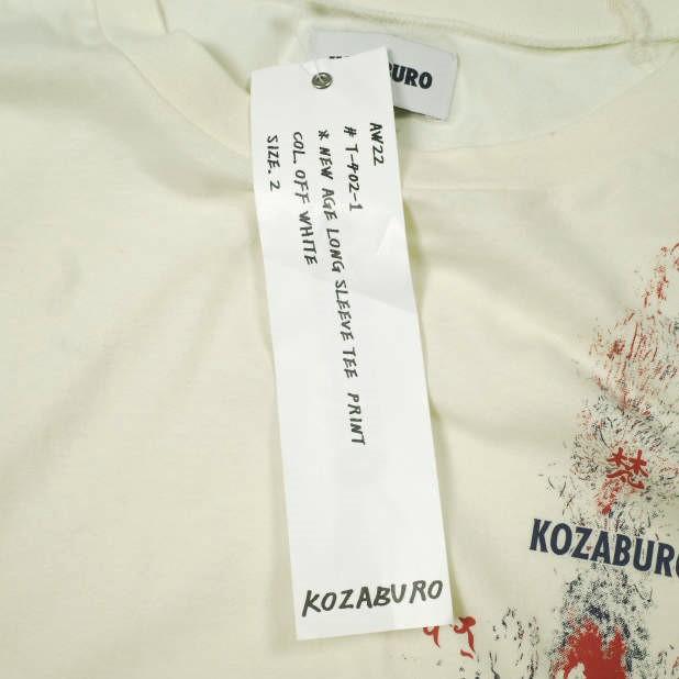 KOZABURO コウザブロウ 22AW 日本製 NEW AGE LONG SLEEVE TEE PRINT 梵盆 プリントロングスリーブTシャツ T-402-1 2 OFF WHITE Snow Peak |  | 03