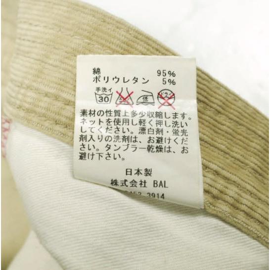 BAL バル 日本製 ストレッチスリムコーデュロイパンツ M BEIGE 5ポケット ボタンフライ CLASSIC FIVE ECSTASY FIT ボトムス g26651 |  | 09