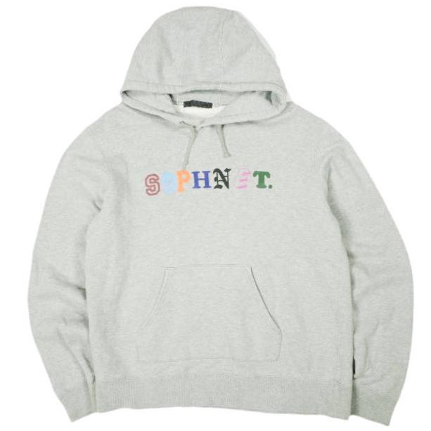SOPHNET. ソフネット ALPHABET PULL OVER SWEAT PARKA アルファベットロゴ スウェットプルオーバーパーカー SOPH-150163 L GRAY HOODIE | 