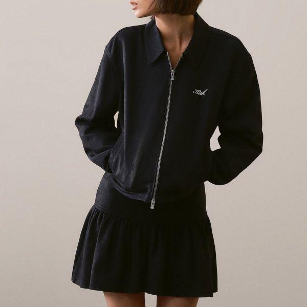 KITH NYC キス 25AW Women Corwin Script Faille Jacket ウィメンズ コーウィン スクリプト ファイユジャケット XS BLACK ジップ ブルゾン |  | 02