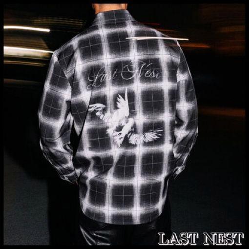 新品 LAST NEST ラストネスト 25AW Printed Flannel Shirts プリントフランネルシャツ M BLACK 長袖 チェック バックプリント g26692 |  | 03