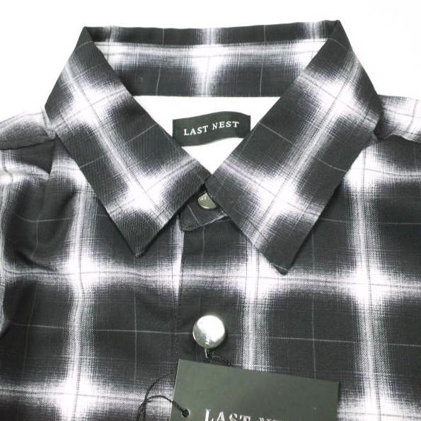 新品 LAST NEST ラストネスト 25AW Printed Flannel Shirts プリントフランネルシャツ M BLACK 長袖 チェック バックプリント g26692 |  | 05