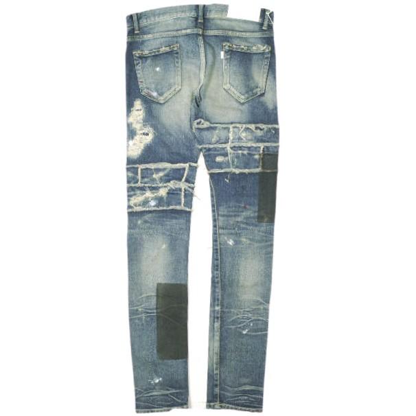 新品 NOVE ノーヴェ 日本製 Damaged Repaired Stretch Denim Pants skinny leg ダメージ＆リペア加工 スキニーデニムパンツ NPC-D024 28 |  | 01