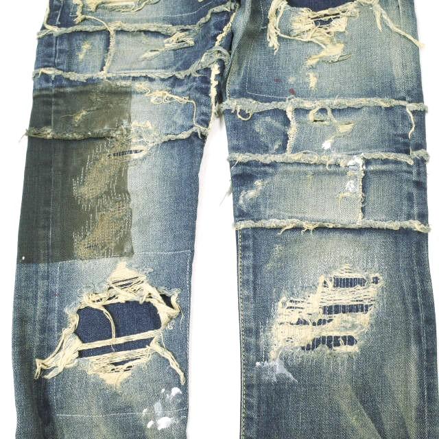 新品 NOVE ノーヴェ 日本製 Damaged Repaired Stretch Denim Pants skinny leg ダメージ＆リペア加工 スキニーデニムパンツ NPC-D024 28 |  | 06