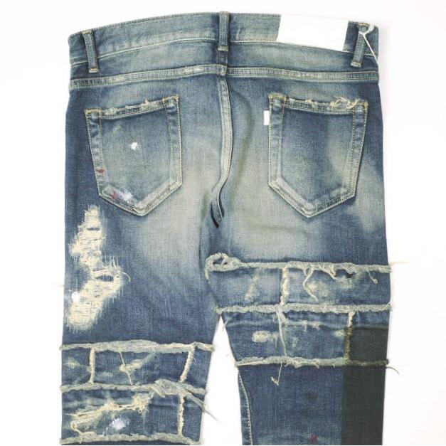 新品 NOVE ノーヴェ 日本製 Damaged Repaired Stretch Denim Pants skinny leg ダメージ＆リペア加工 スキニーデニムパンツ NPC-D024 28 |  | 07