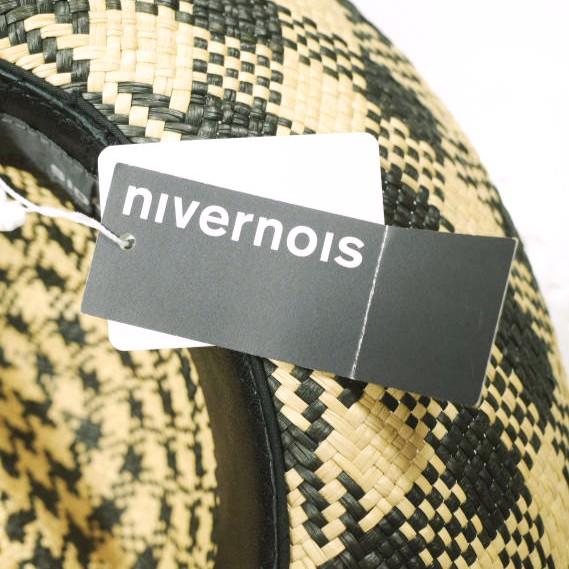 新品 nivernois ニヴァーノイス 日本製 PANAMA HAT ロングブリム チェックパナマハット N171422 L 麦わら帽子 ストローハット coeur g26702 |  | 02