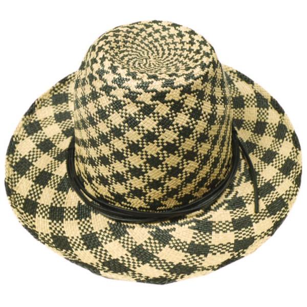 新品 nivernois ニヴァーノイス 日本製 PANAMA HAT ロングブリム チェックパナマハット N171422 L 麦わら帽子 ストローハット coeur g26704 |  | 01