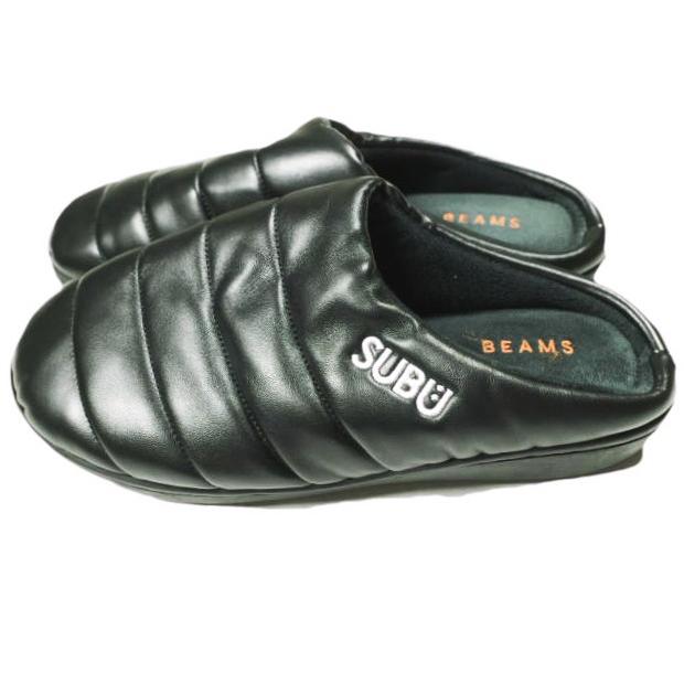 SUBU x BEAMS スブ ビームス 別注 フェイクレザー サンダル 2021 0(22cm-23.5cm) BLACK ダウン シューズ g26714 |  | 01