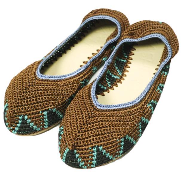 KASHURA カシュラ 25SS Ballerina Low クロシェ編み バレリーナシューズ 8(24cm) ALMOND BROWN バレエ スリッポン シューズ g26717 | 