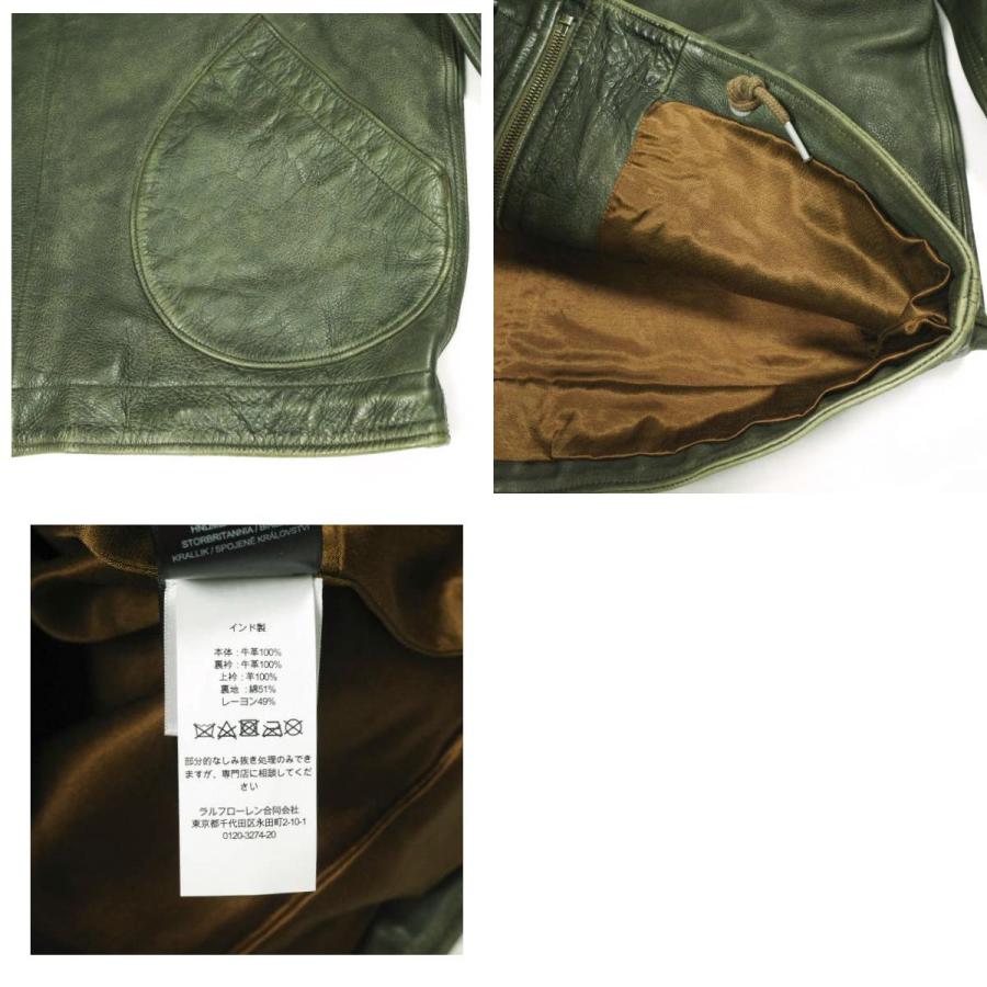 新品 RRL ダブルアールエル 26SS シアリングカラー レザージャケット MNRROTW16020194 782P05093001 S Olive Double RL N-1 デッキ |  | 09
