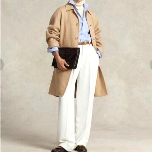 POLO RALPH LAUREN ポロ・ラルフローレン オーバーサイズ ダブルフェイス カーコート XS BEIGE ステンカラーコート 定価97,900円 アウター |  | 02