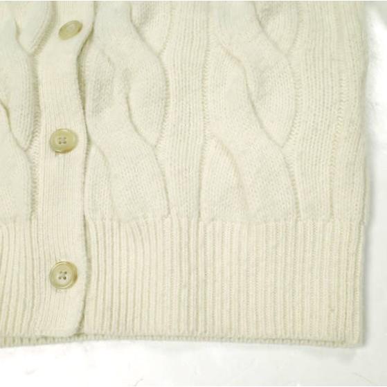 POLO RALPH LAUREN ポロ・ラルフローレン ケーブル ウールカシミヤ ファネルネックカーディガン XS OFF WHITE 定価58,300円 トップス |  | 04