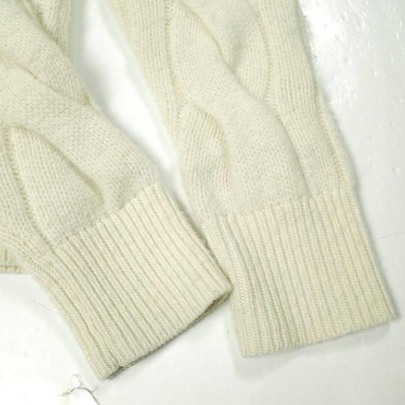 POLO RALPH LAUREN ポロ・ラルフローレン ケーブル ウールカシミヤ ファネルネックカーディガン XS OFF WHITE 定価58,300円 トップス |  | 05