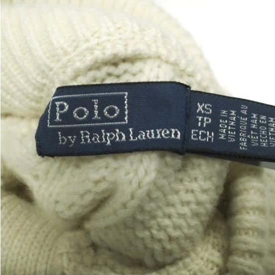 POLO RALPH LAUREN ポロ・ラルフローレン ケーブル ウールカシミヤ ファネルネックカーディガン XS OFF WHITE 定価58,300円 トップス |  | 06