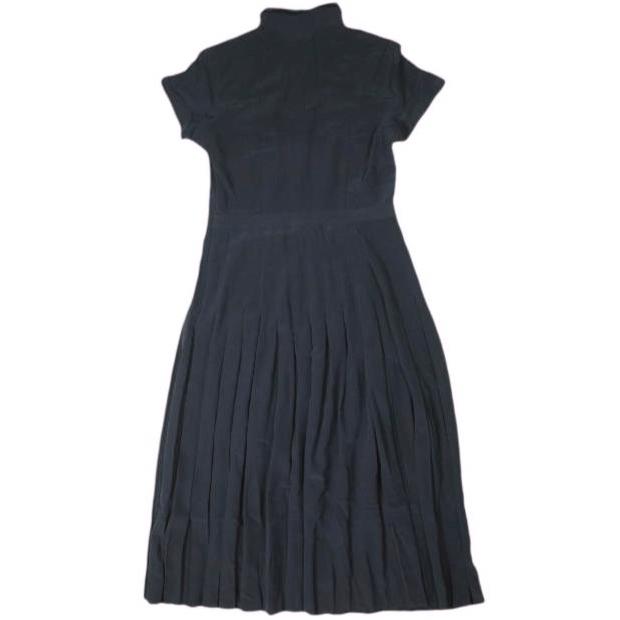POLO RALPH LAUREN ポロ・ラルフローレン シルク クレープ プリーテッド シャツドレス 2 NAVY 半袖 ワンピース 定価86,900円 トップス |  | 01