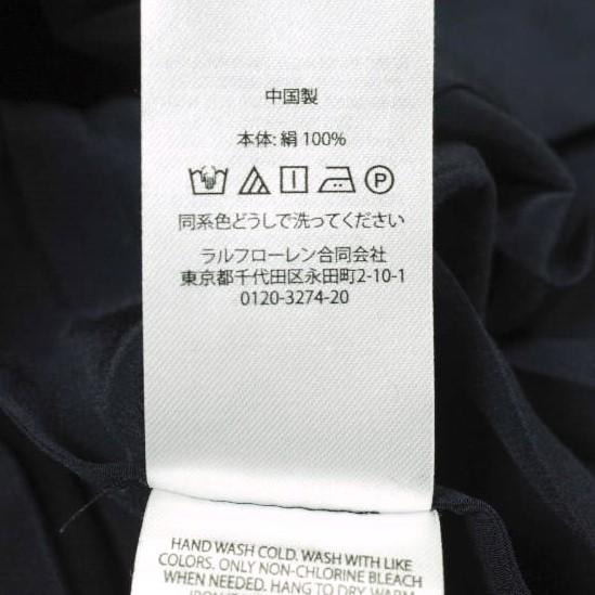 POLO RALPH LAUREN ポロ・ラルフローレン シルク クレープ プリーテッド シャツドレス 2 NAVY 半袖 ワンピース 定価86,900円 トップス |  | 07