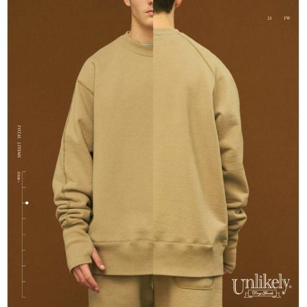 Unlikely アンライクリー 23AW 日本製 Unlikely Split Raglan Sleeve Crew 裏毛 クルーネックスウェット U23F-13-0001 L BEIGE トレーナー |  | 02