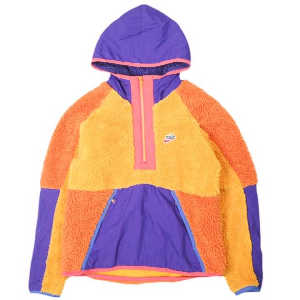 NIKE ナイキ Half Zip Sherpa Parka ハーフジップシェルパパーカー BV3767-886 S ORANGE/PURPLE NSW ボア フリース ジャケット アウター | 