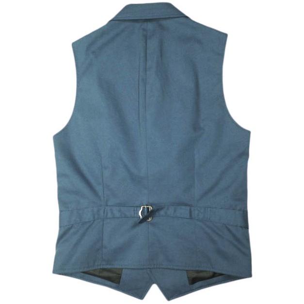 WACKO MARIA ワコマリア 日本製 UNCONSTRUCTED VEST(GUILTY PARTIES) チェーン刺繍 アンコンベスト S BLUE ジレ T/C テーラード トップス |  | 01