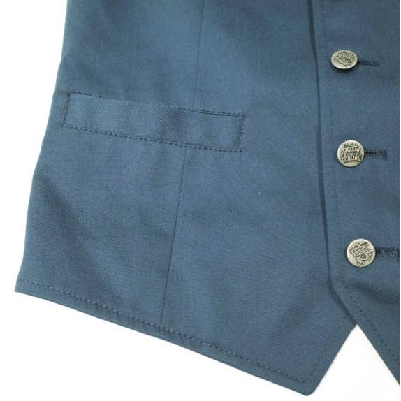 WACKO MARIA ワコマリア 日本製 UNCONSTRUCTED VEST(GUILTY PARTIES) チェーン刺繍 アンコンベスト S BLUE ジレ T/C テーラード トップス |  | 04