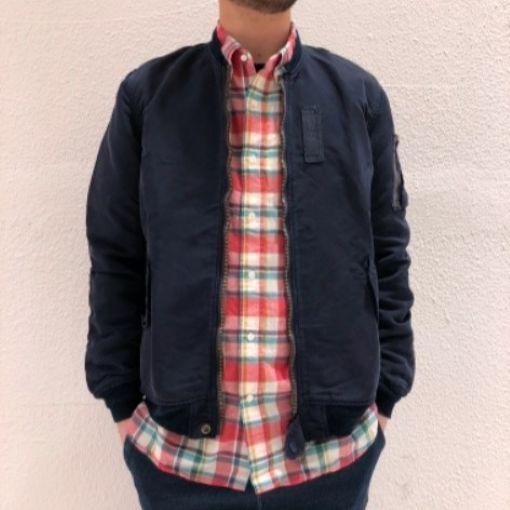 REMI RELIEF x BEAMS PLUS レミレリーフ ビームスプラス 別注 日本製 L-2 ライトナイロンツイル フライトジャケット S NAVY MA-1 ブルゾン |  | 02