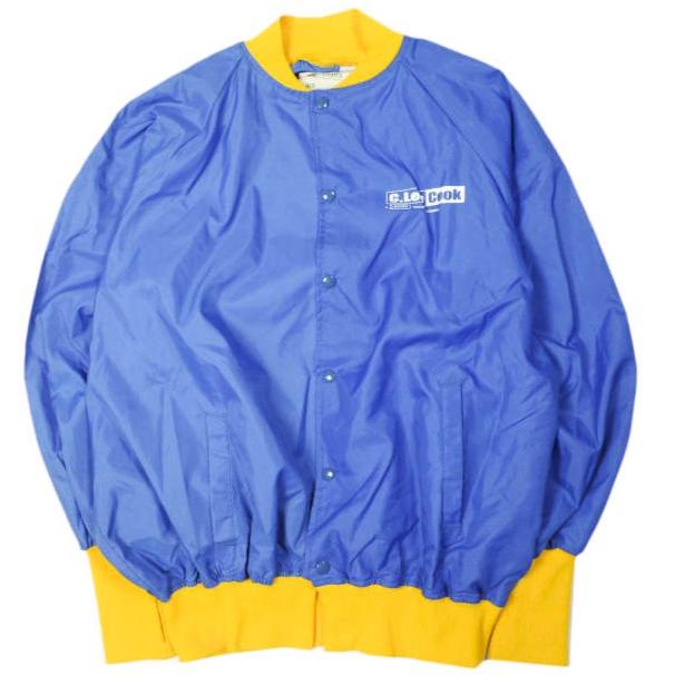 77circa ナナナナサーカ リメイクオーバーサイズナイロンスタジャン BLUE/YELLOW スタジアムジャンパー 再構築 ドッキング ジャケット | 